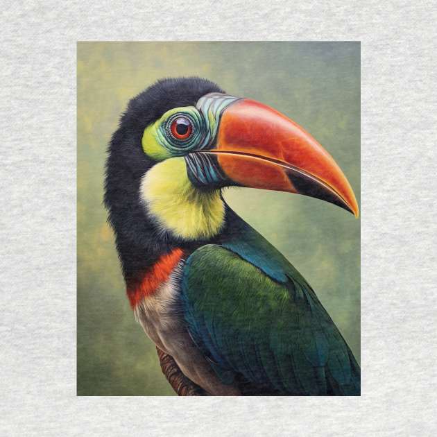 Amazing Zoo Green Aracari in Oil Paint Hyperrealism by ABART BY ALEXST 